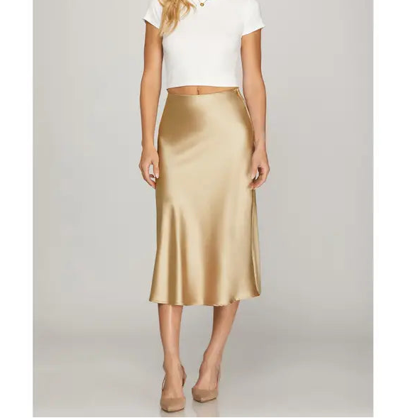 Aurelia Gold Satin Skirt