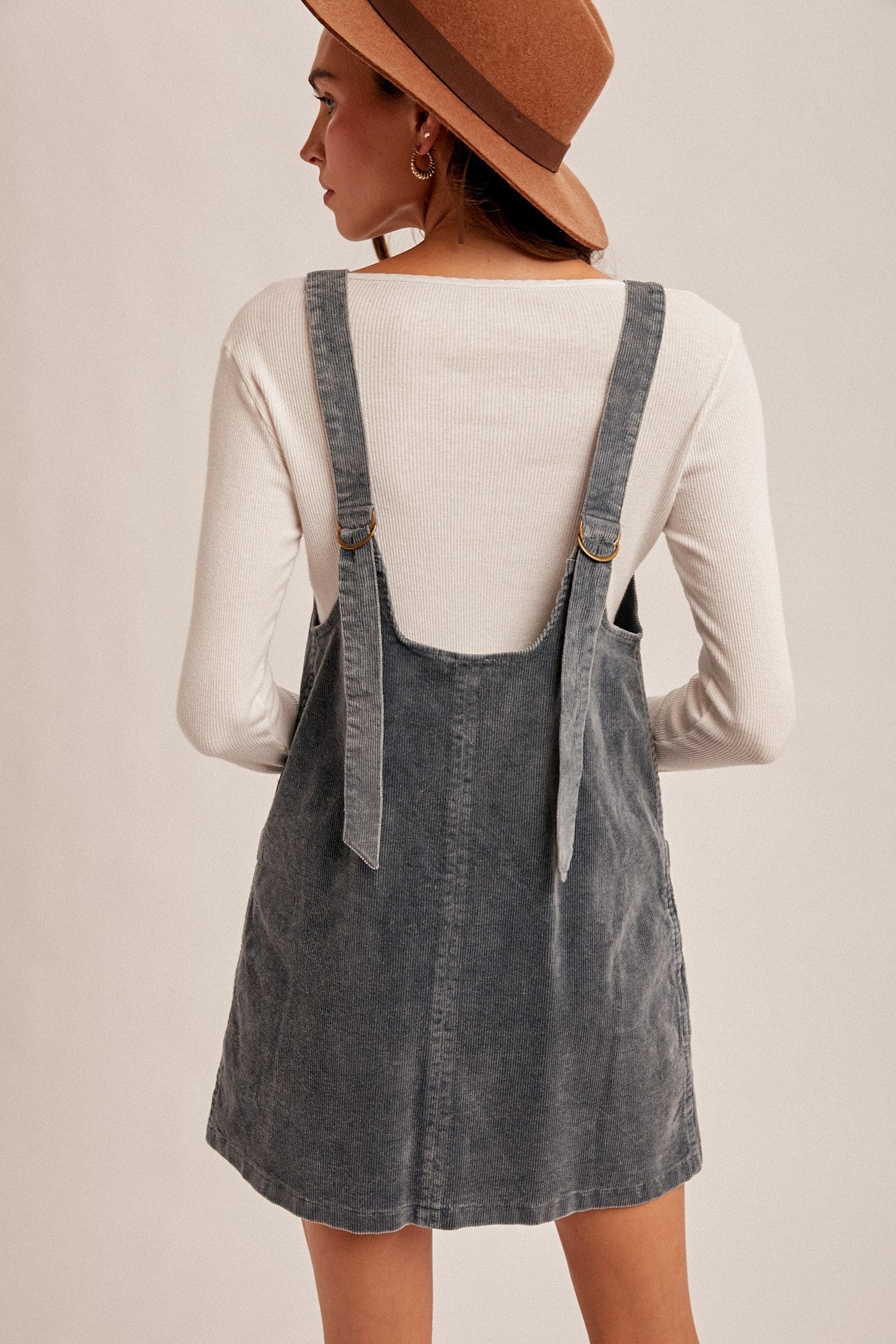 Snow Wash Corduroy Dress - Blue