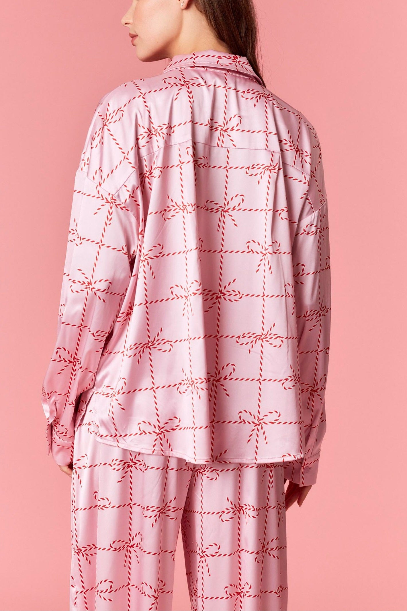 Christmas Bow Satin PJ Set