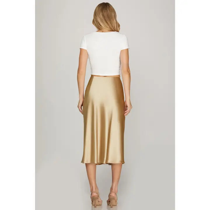 Aurelia Gold Satin Skirt