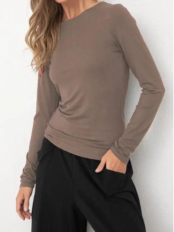 Everyday Fitted Top - Dk Coco