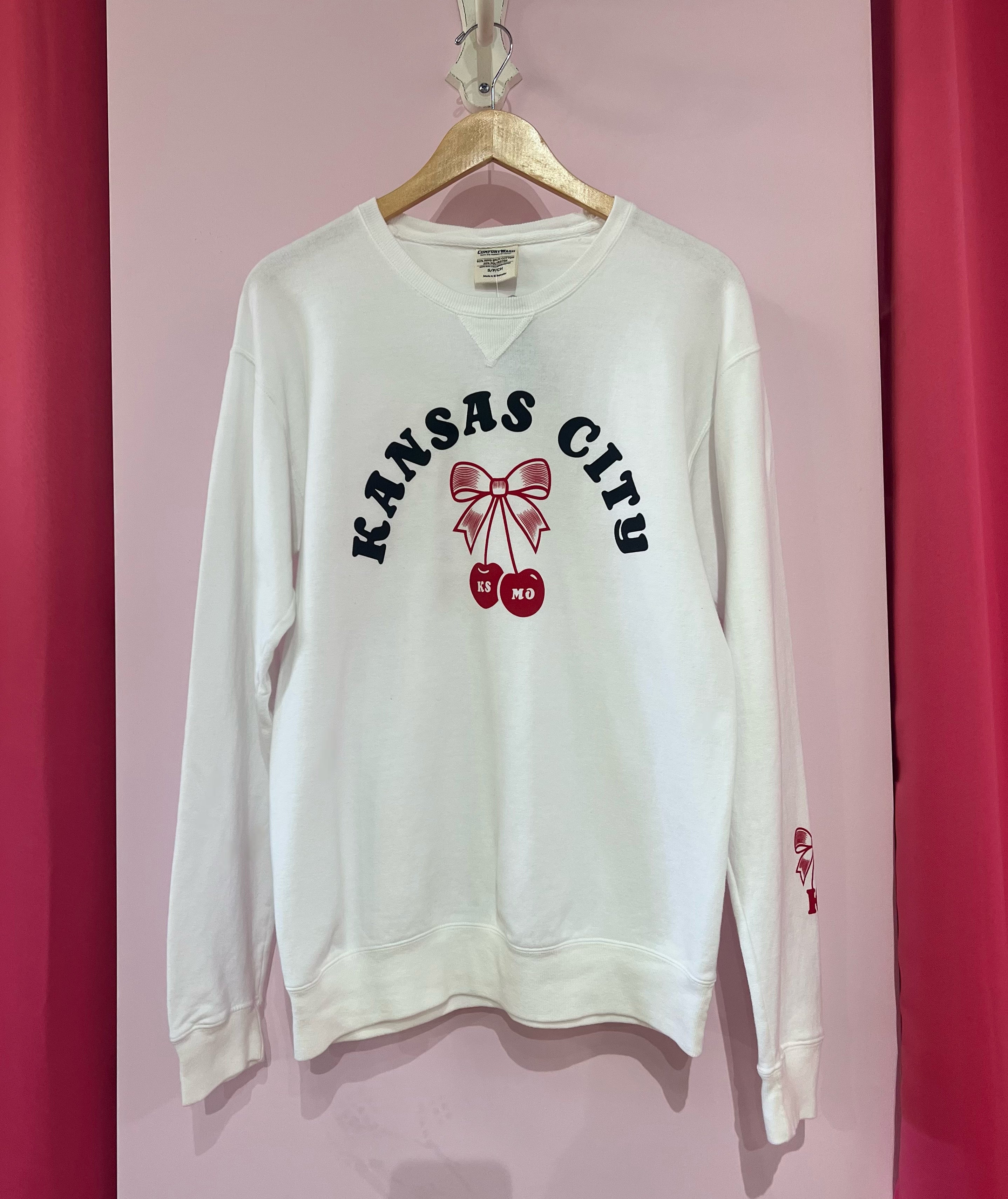 Cherry Crew Fleece - White