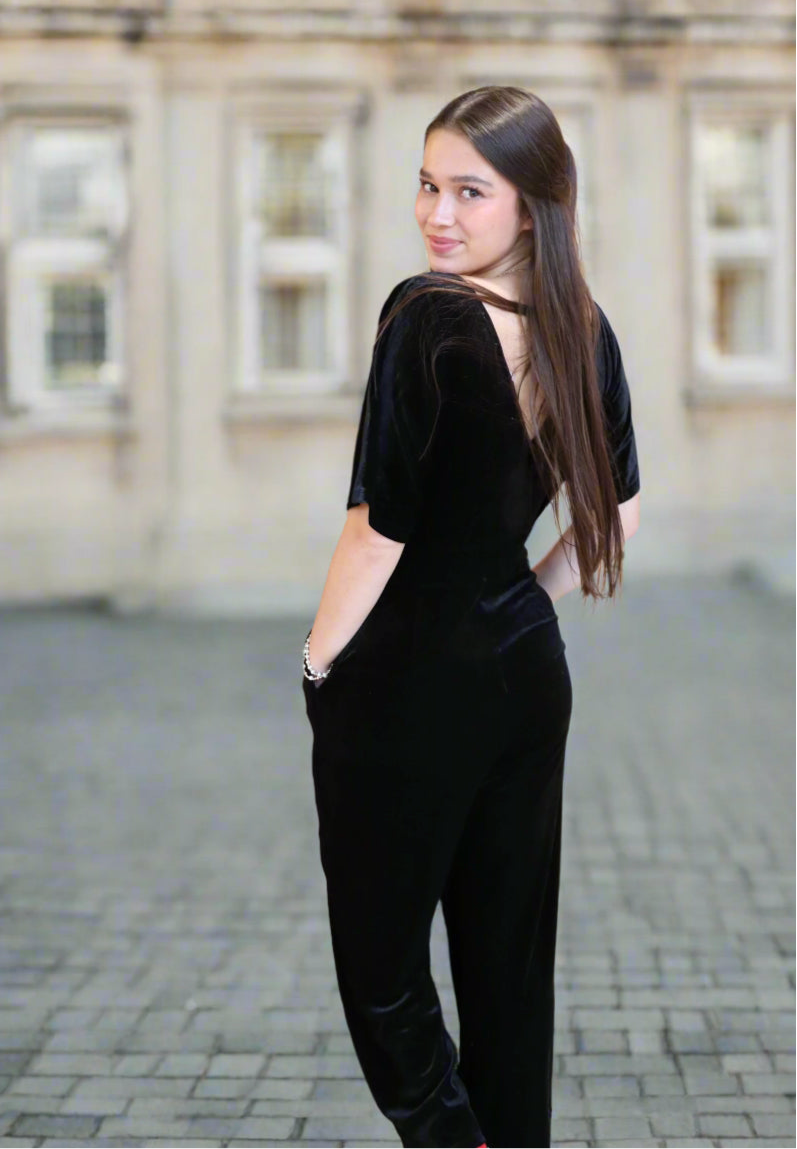Black Velvet Jumpsuit