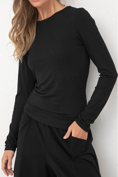 Nora Fitted Top - Black