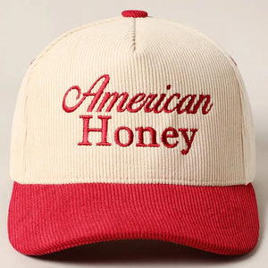 American Honey Corduroy Hat-Red