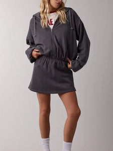 Bubble Hoodie Jacket-Charcoal