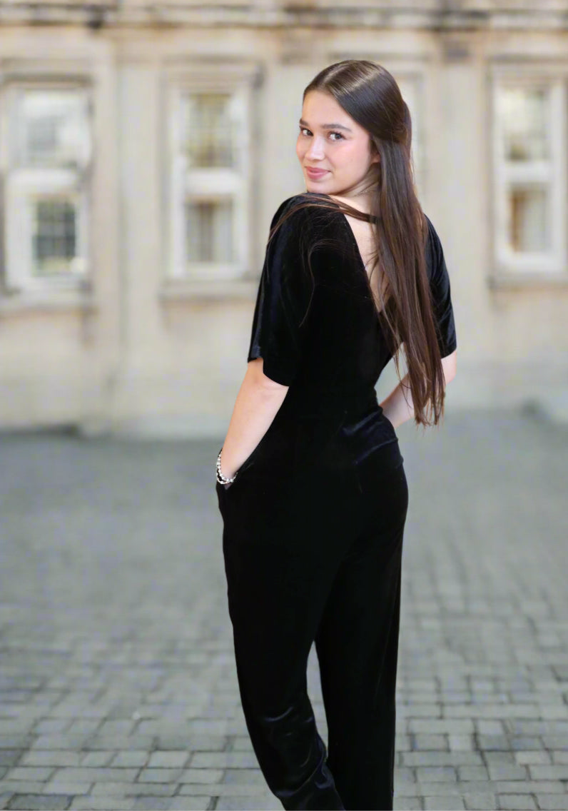 Black Velvet Jumpsuit