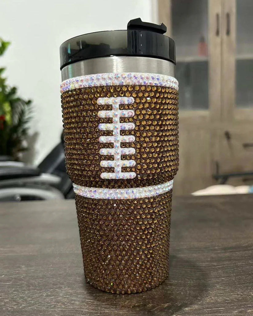 20 oz. Football "Blinged Out" Tumbler