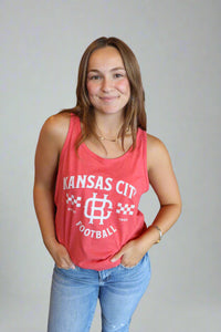 Vintage KC Football Heather Red Tank