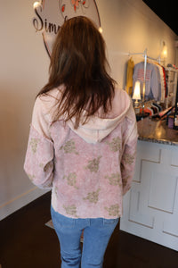 Washed Rose Embroidered Hoodie