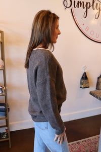 Rachel Drop Shoulder Sweater - Brown