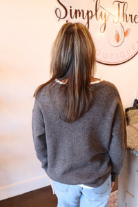 Rachel Drop Shoulder Sweater - Brown