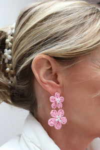 Flower Raffia Earrings