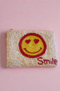 Smile Beaded Coin Purse