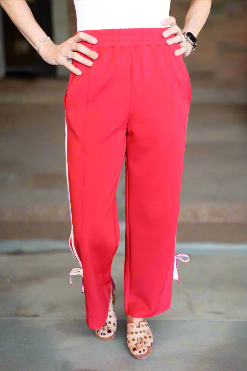 Red-White Track Pant