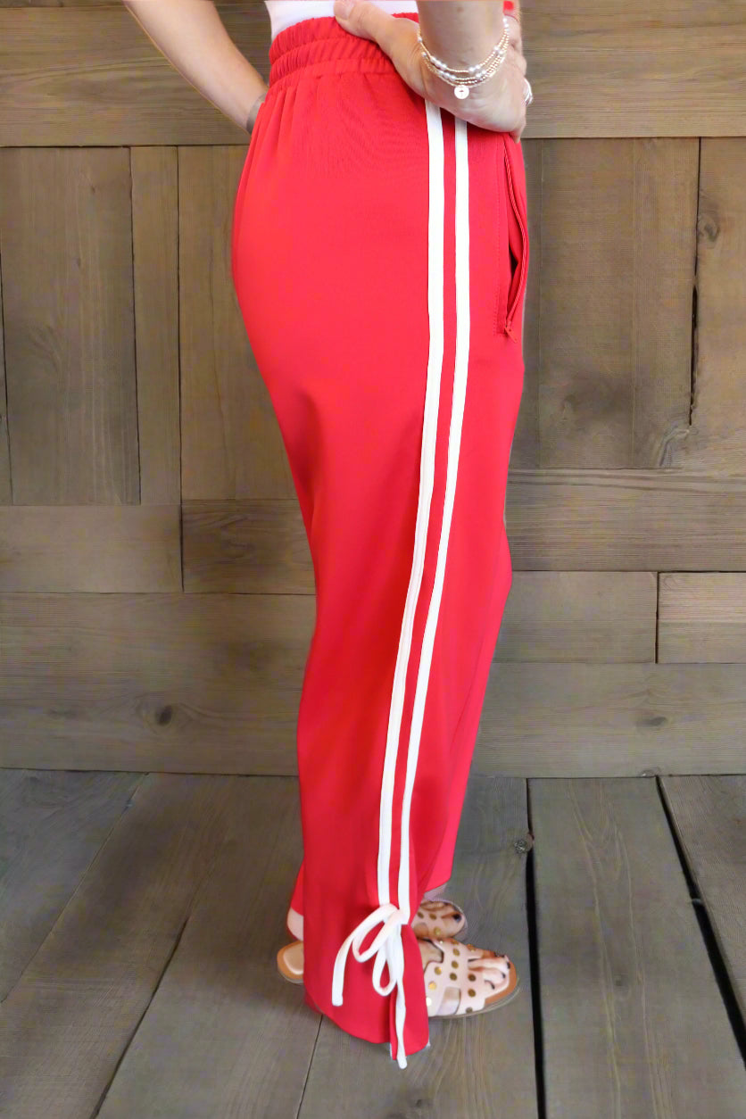 Red-White Track Pant