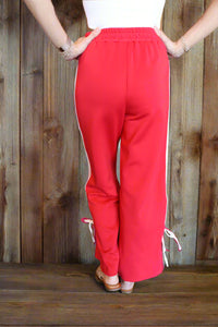 Red-White Track Pant
