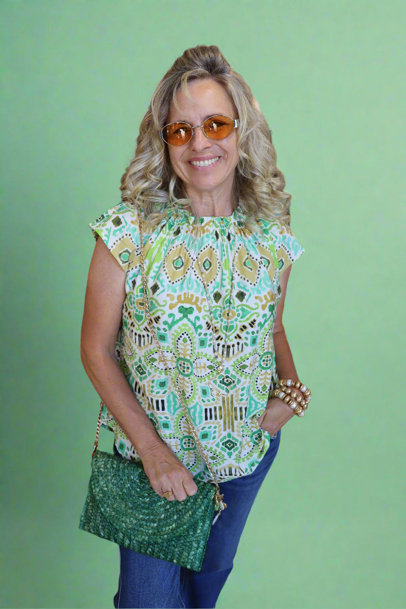 Ikat Print Top