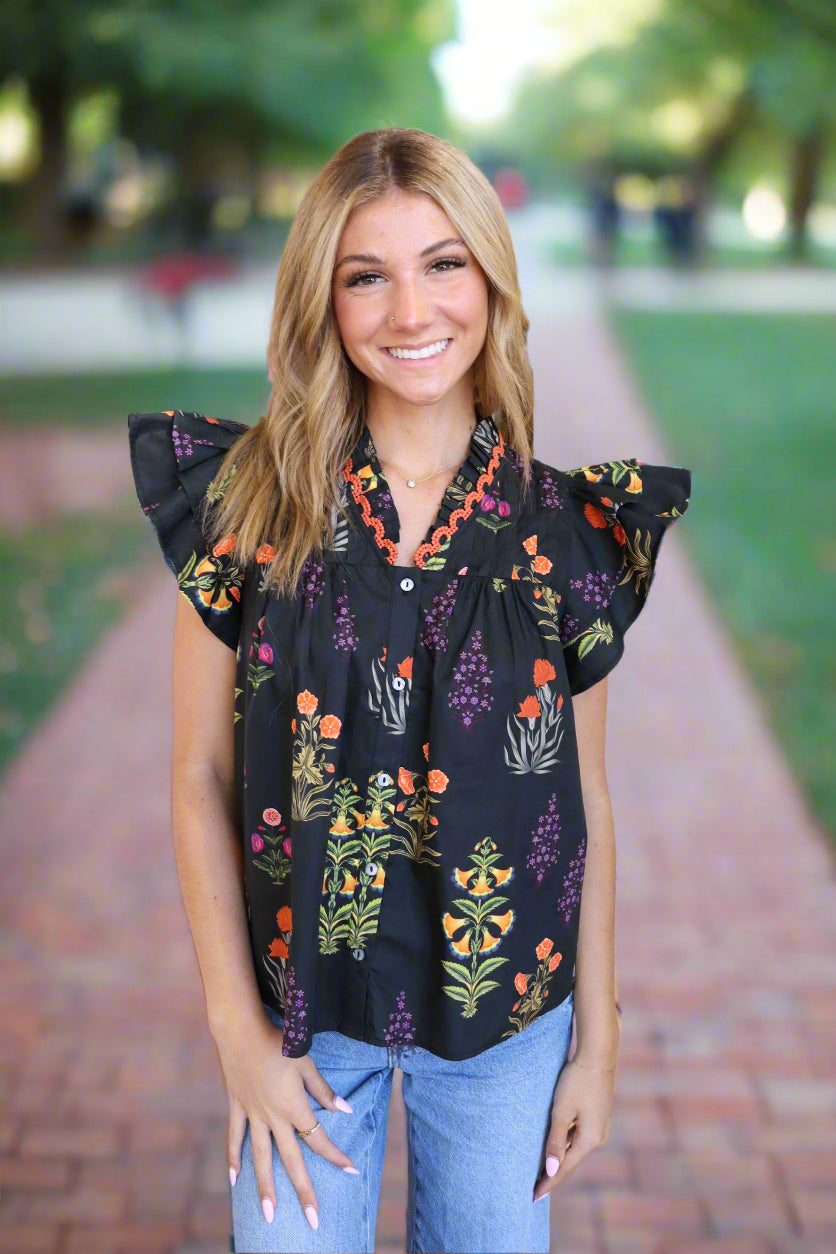 Botanical Top-Black