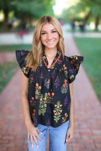 Botanical Top-Black