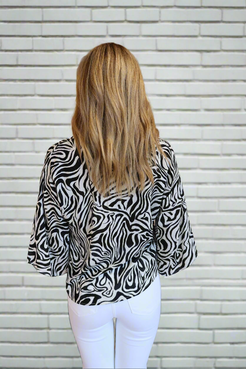 Wavy Front Tie Top
