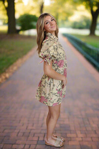 Floral Tan Dress