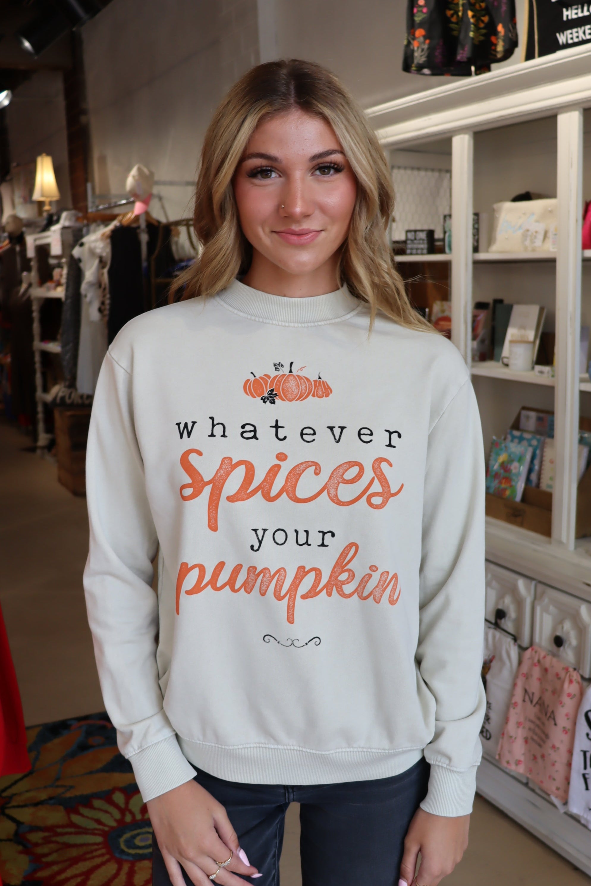 Spices Pumpkin Sweatshirt - Oatmeal