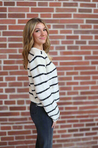 Cape Maine Sweater - Cream/Black