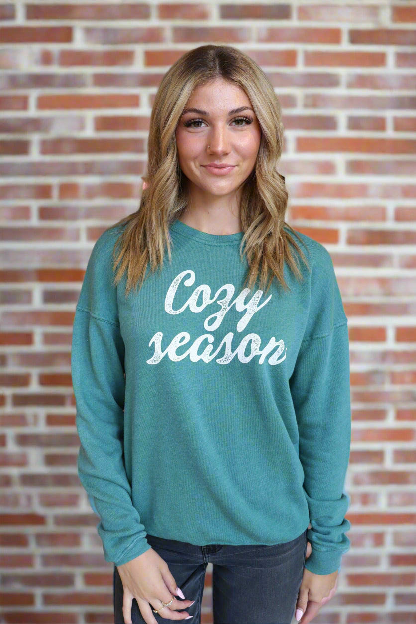 Cozy Season Sweatshirt - Dusty Green