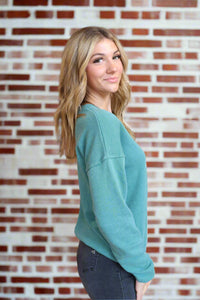 Cozy Season Sweatshirt - Dusty Green