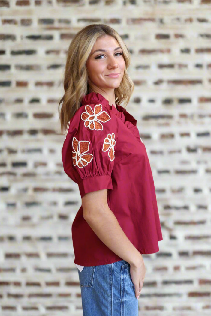 Ginny Top-Burgundy