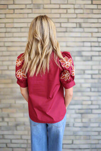 Ginny Top-Burgundy