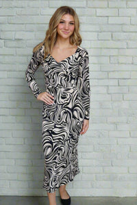 Caramel Delight Dress - Black & Cream
