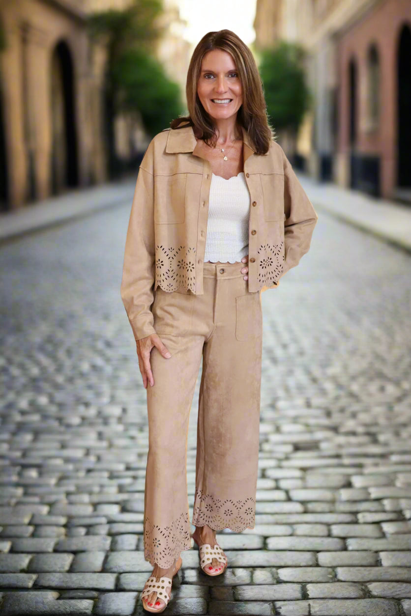 Camel Laser Cut Pants