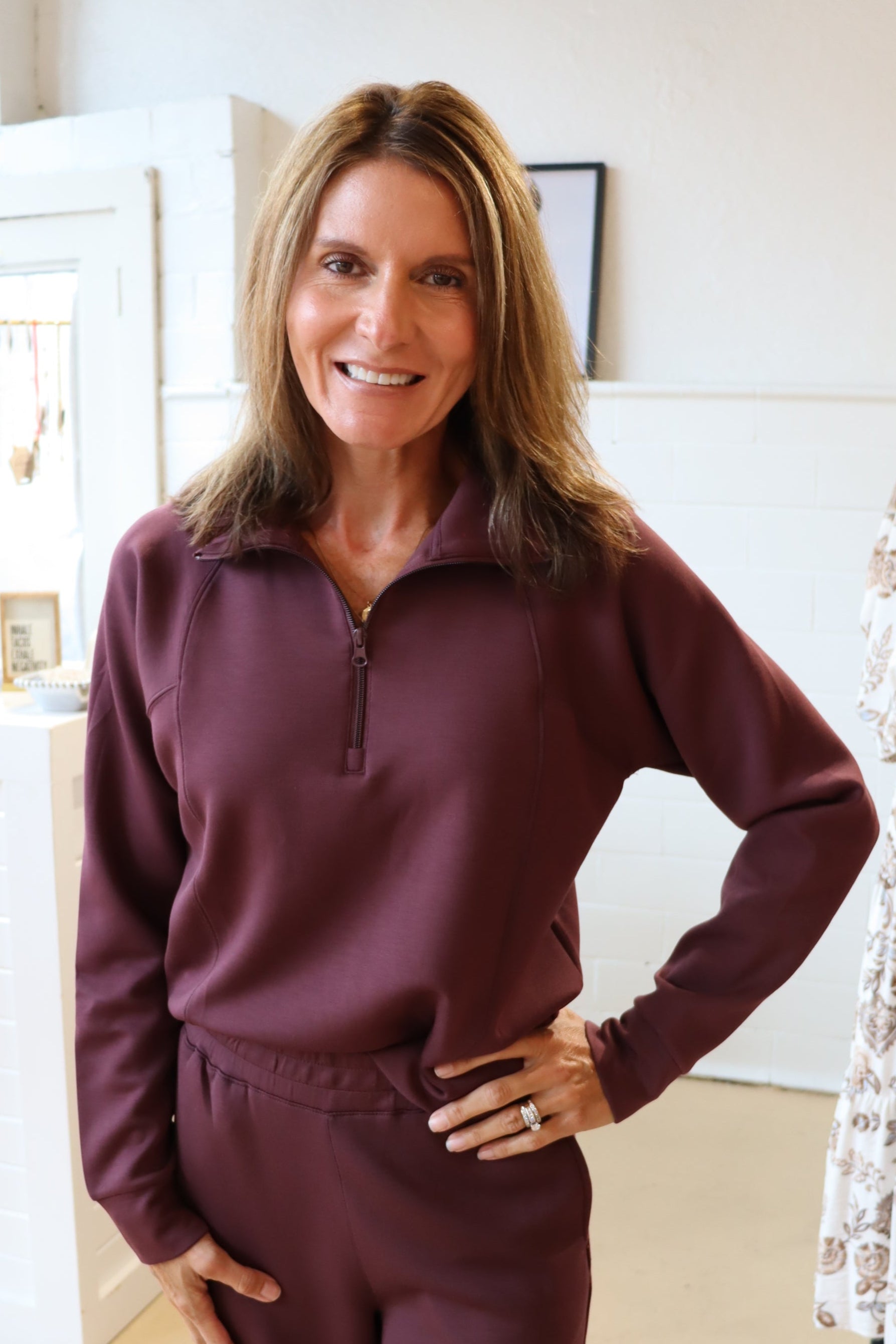 Merlot Fleece Quarter Zip