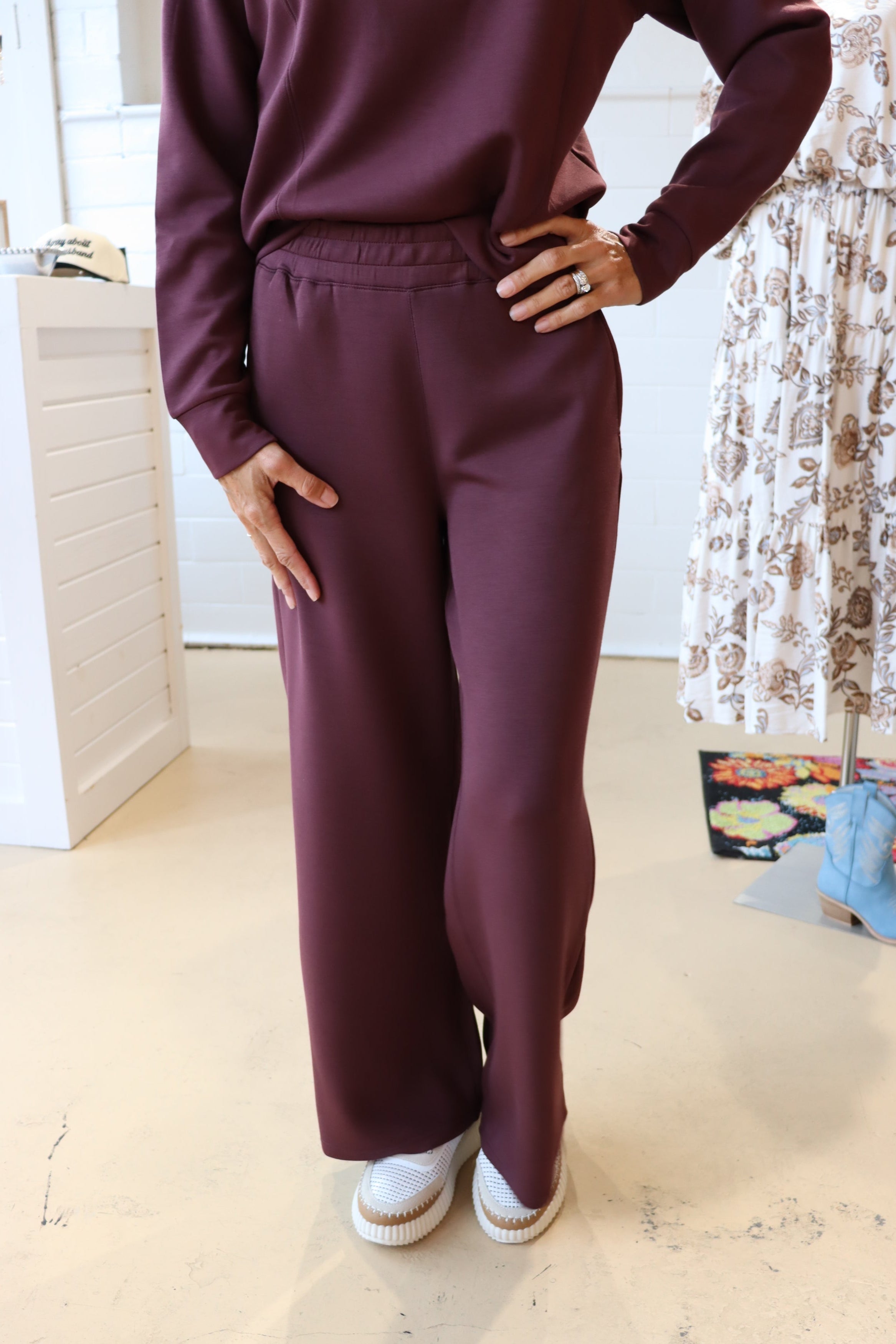 Merlot Fleece Flare Pant