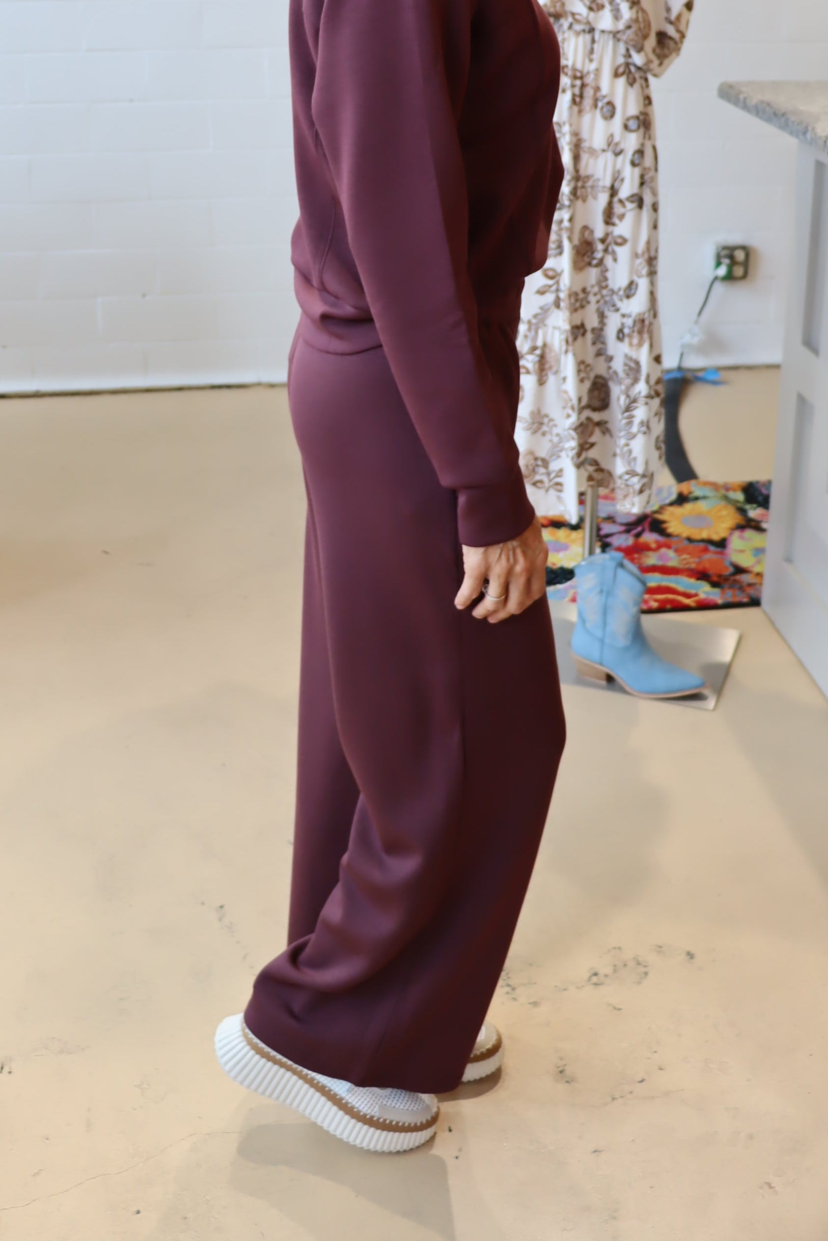 Merlot Fleece Flare Pant