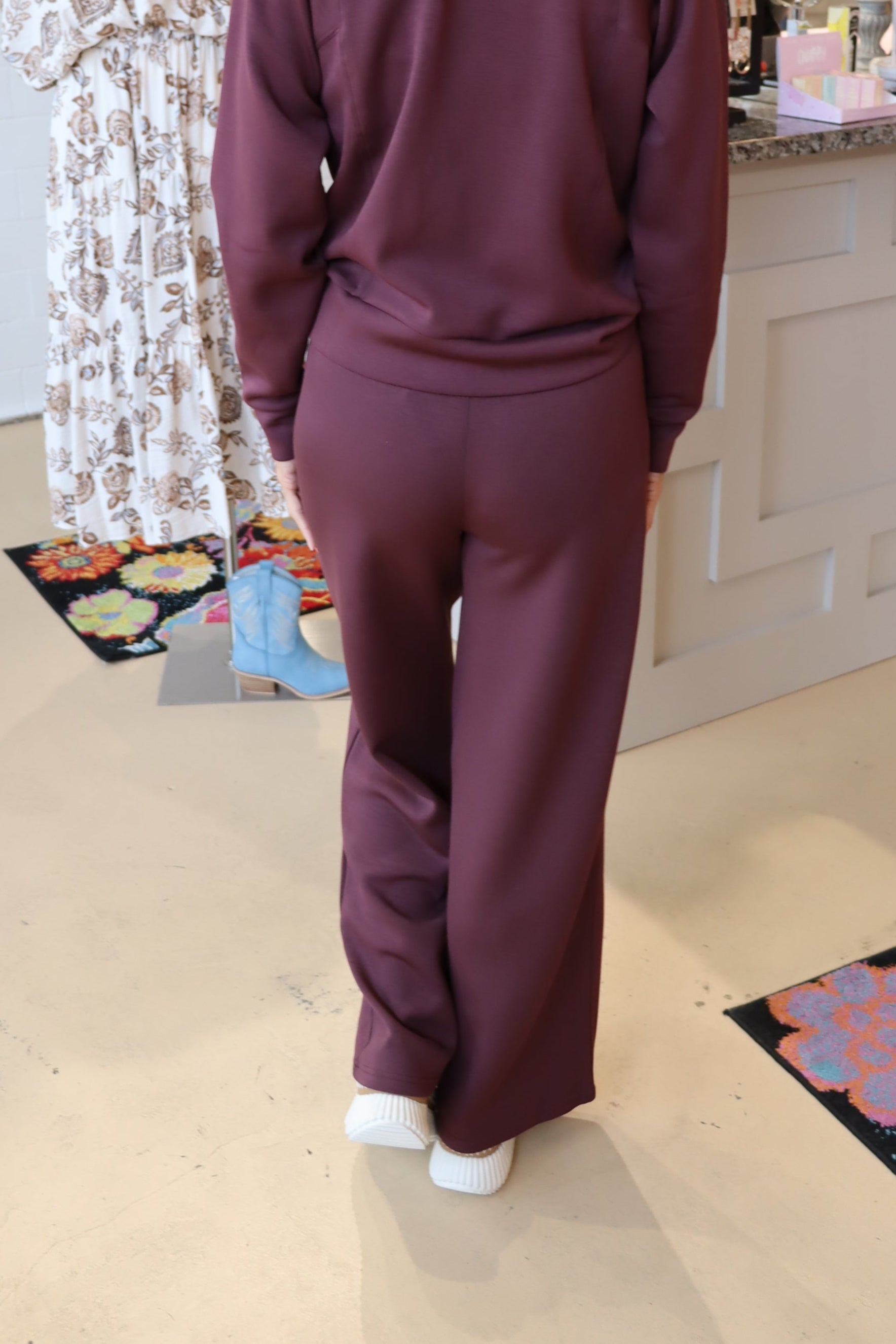 Merlot Fleece Flare Pant