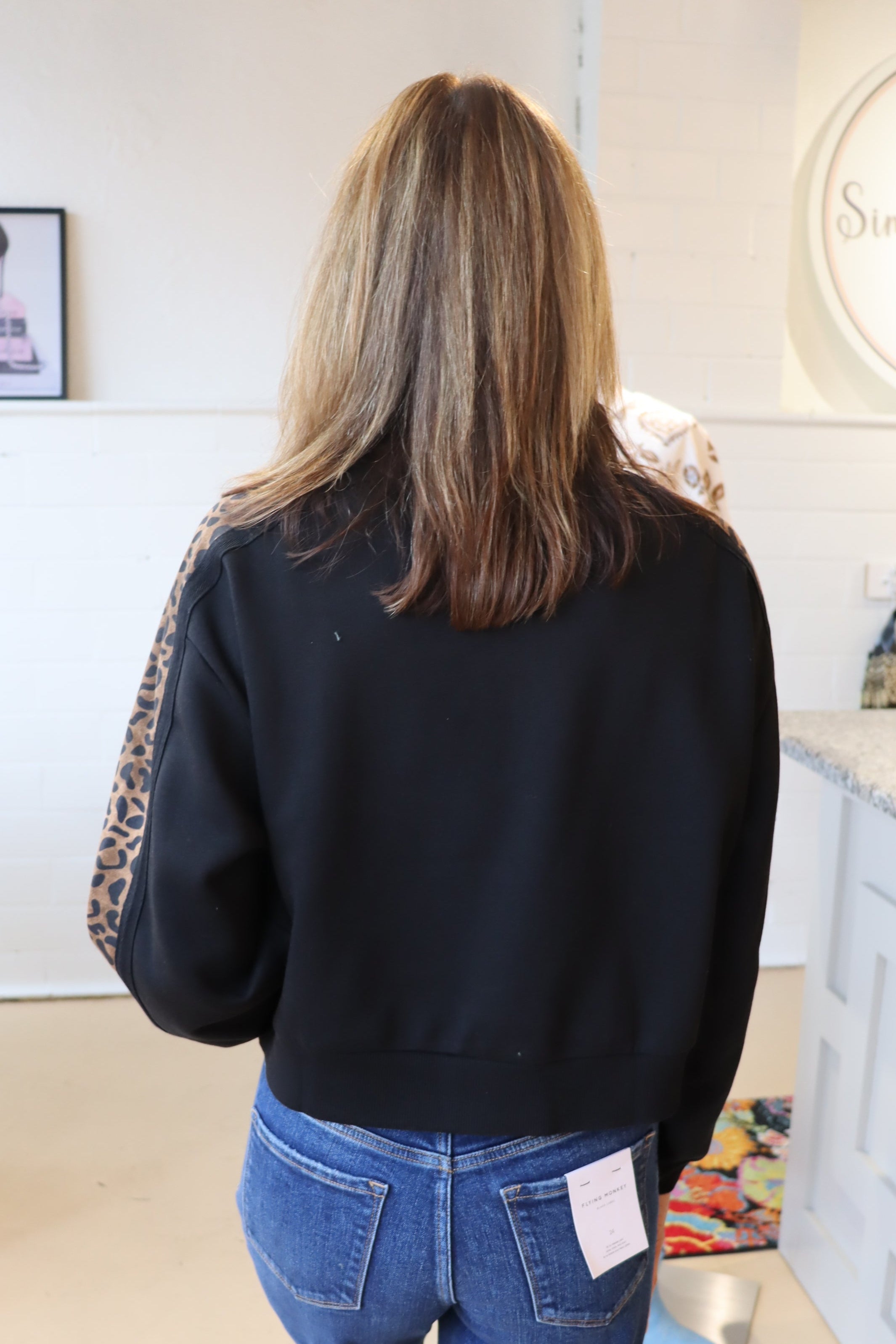 Black w/ Leopard Quarter Zip