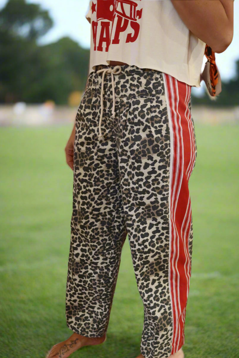 Leopard Sport Striped Pants