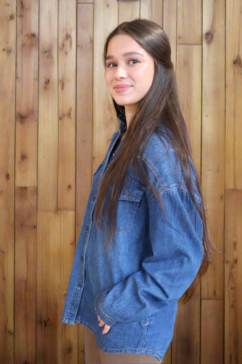 Western Yoke Style Shirt - Denim