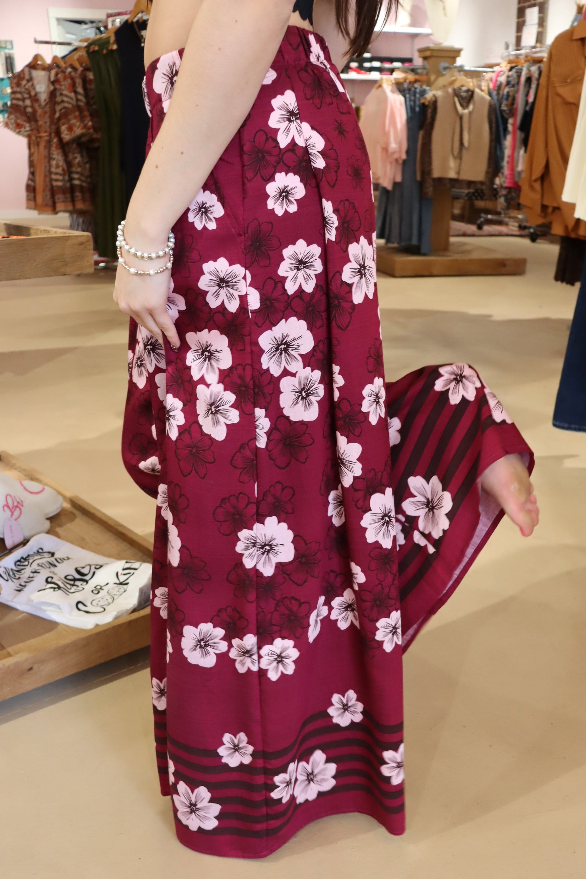 Isla Floral Pants - Berry
