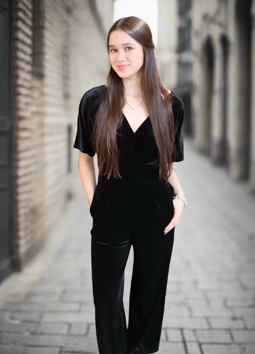 Black Velvet Jumpsuit