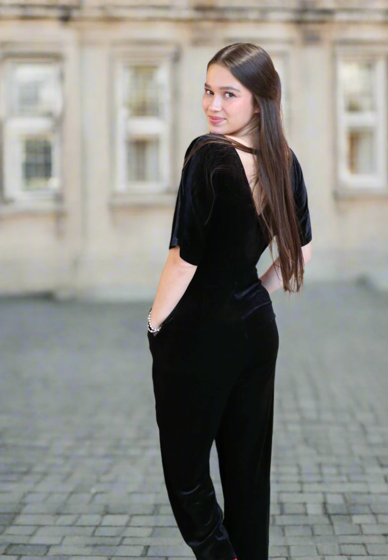 Black Velvet Jumpsuit