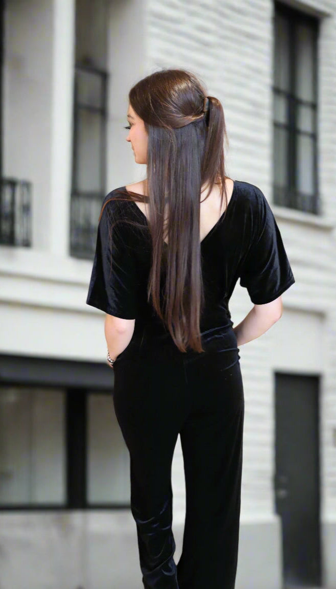 Black Velvet Jumpsuit