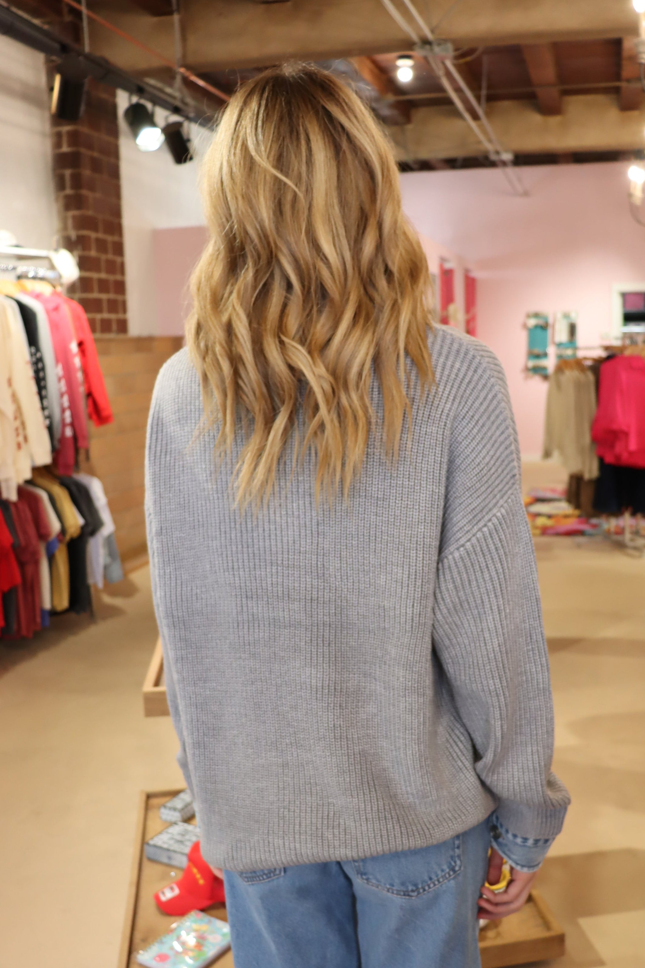 Jane Sweater - Grey/Denim
