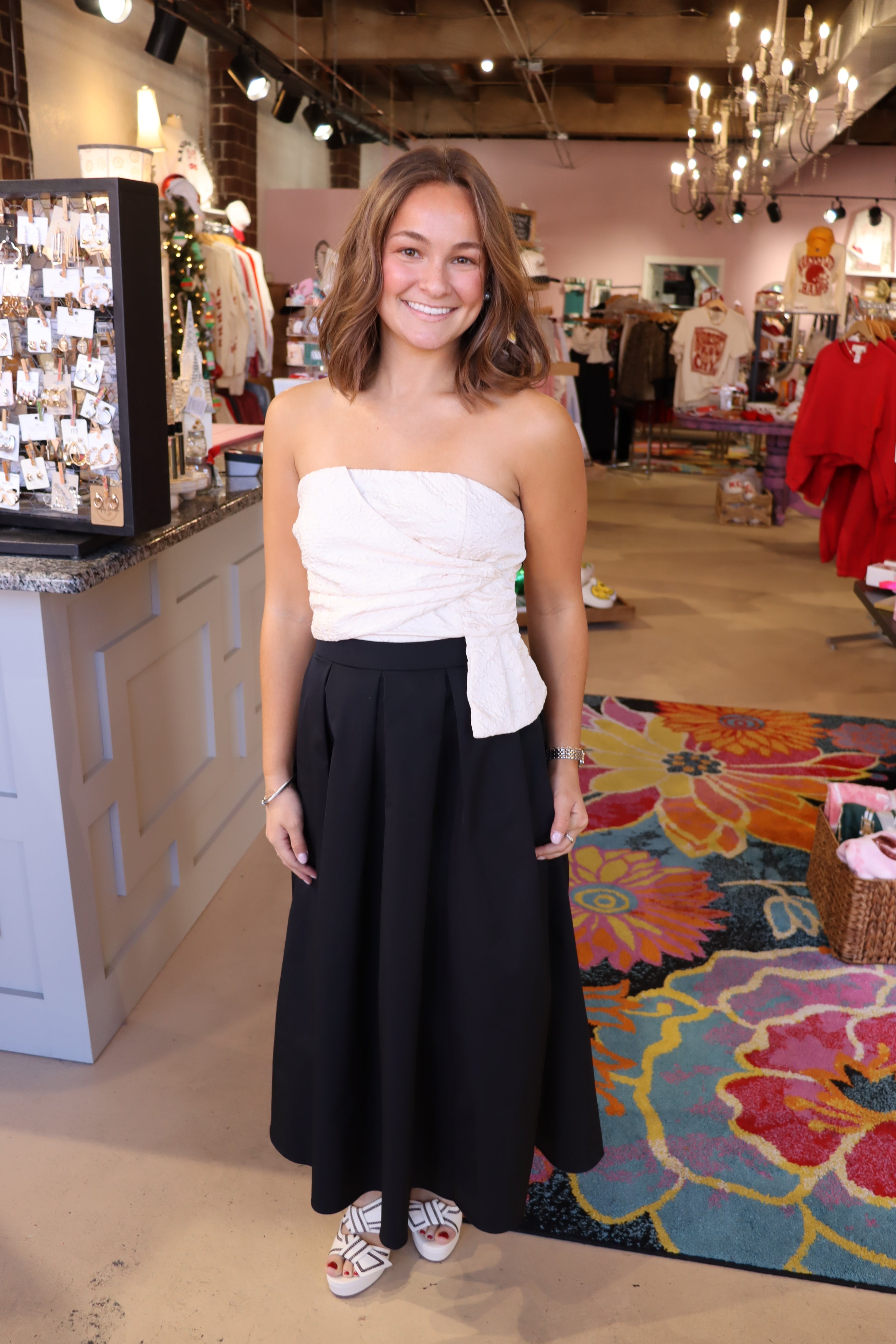 Black Soirée Dress - Ivory & Black