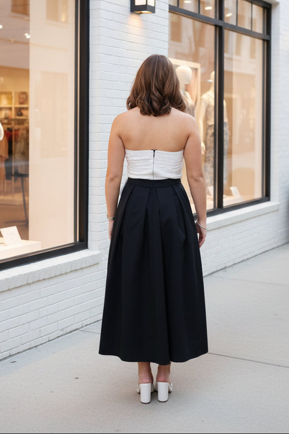 Black Soirée Dress - Ivory & Black