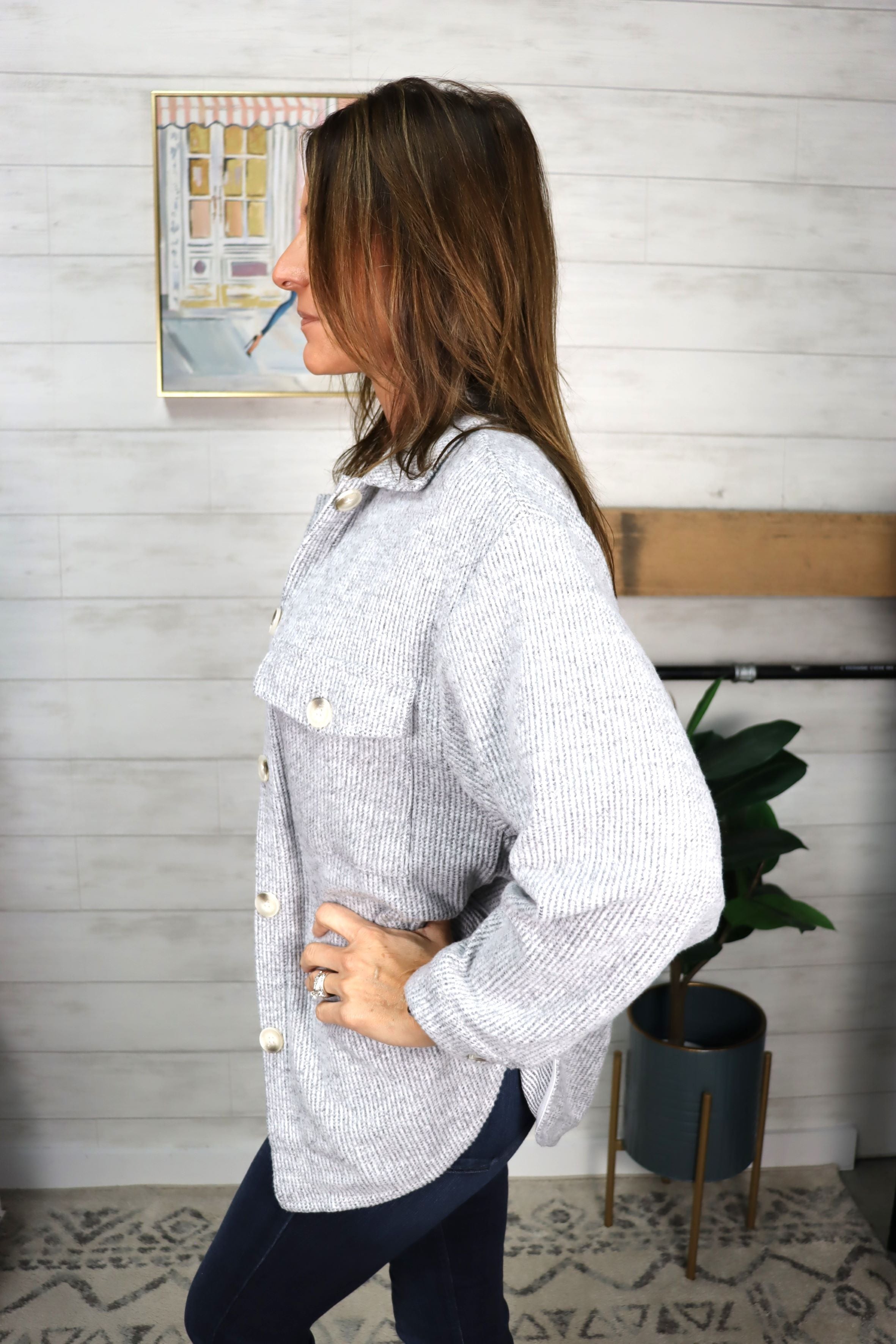 Quincy Shacket - Heather Gray