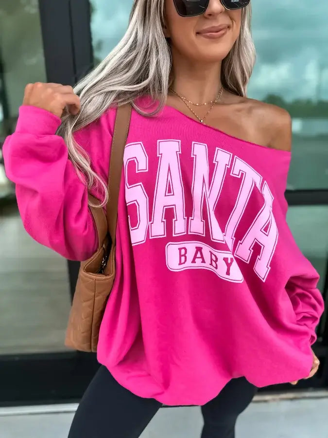 Santa Baby Sweatshirt-Sangria